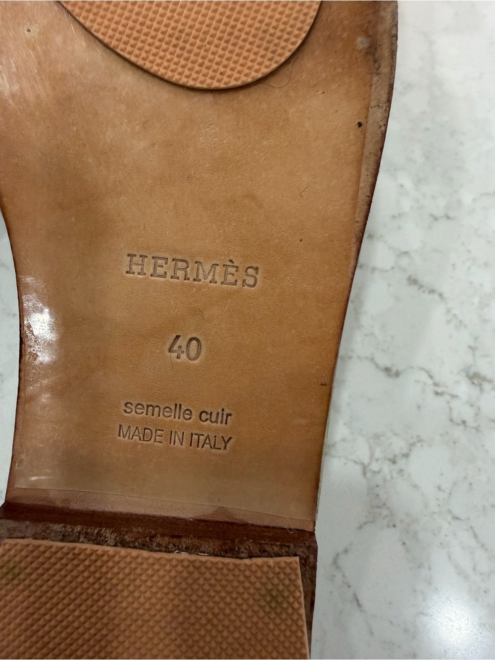 Authentic Hermes Oran Sandals • Rare Metallic Edition • Size 40 - Picture 9 of 11